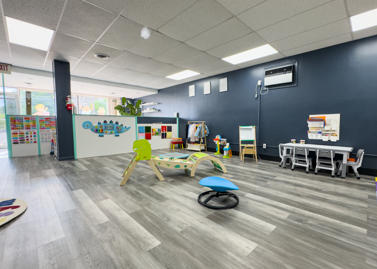 SR Sensory Gym open play room with activity stations and sensory equipment